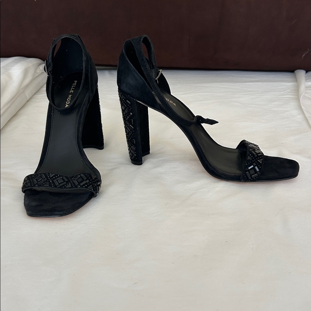 Pella Moda Black High Heel Sandals